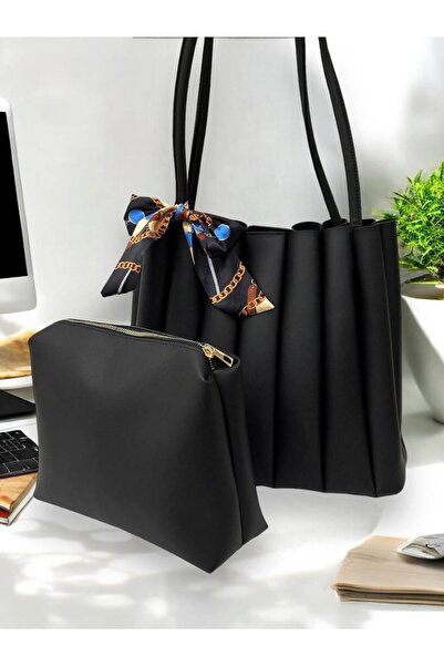 Marvelis OLİP Шал с детайли на раменете и чанта с джобове