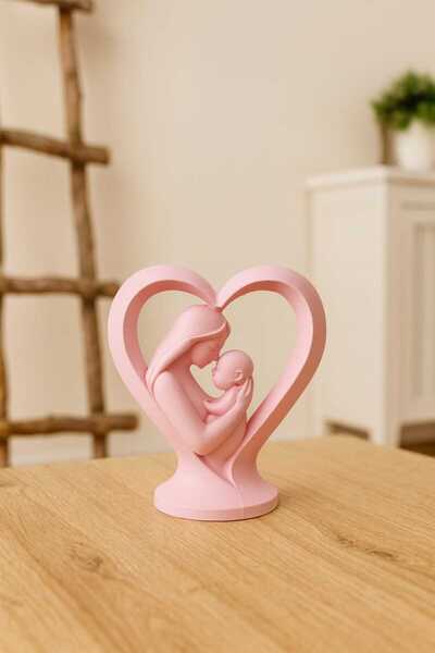 ATOLYETASBAHCE Dekoratif Kalpli Anne Bebek Heykeli Anne Kucağı (12 x 10)