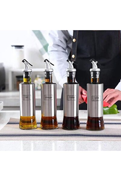 Raakmadezanmir 2 Pieces Oil Pot Spout with 1 Non-Spill Cap Bottle Spout Stopper Silicone Oil Applicator Kitchen Accessory