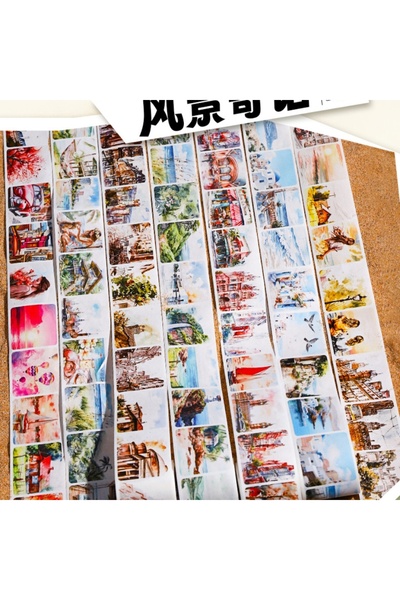 İthal H14-4m/100 bucăți de bandă autocolantă vizuală washi - Culoare: Albastru