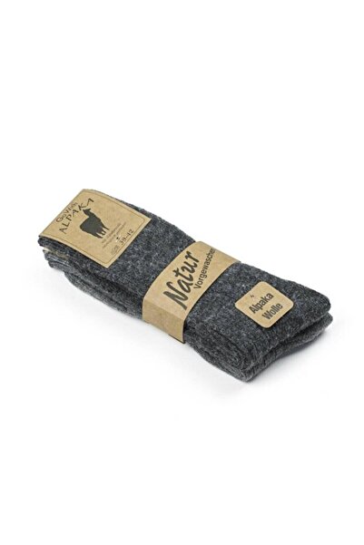 eleganzo Unisex 2-Piece Alpaca Wool Winter Thick Washed Natural Warm Supported Thermal Socks 3095