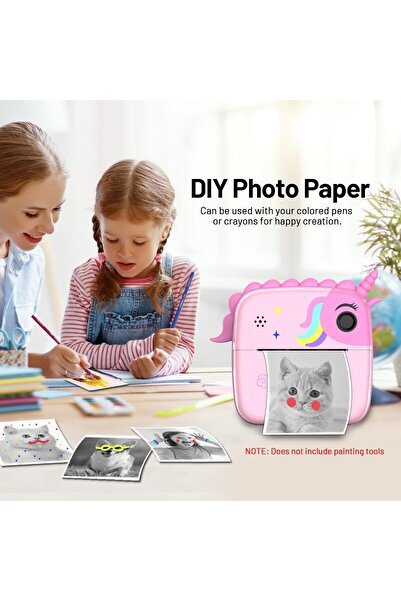 VALA Children's camera, printing function, Vala® A20, Unicorn model, 50 MP resolution, 1080P, Dual F