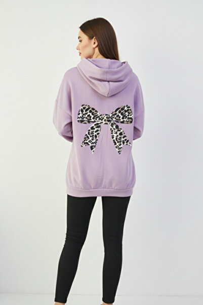 Vengeance Outlet Γυναικείο φούτερ με κουκούλα και σχέδιο λεοπάρ κορδέλας στην...
