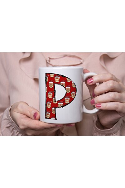 Beramussa كوب على شكل حرف P، كوب قهوة بتصميم سانتا كلوز لعيد الميلاد، هدية عي...