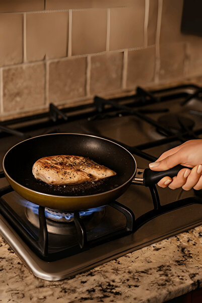 BALLARİNİ Teflon Coated Multi-Purpose Frying Pan - 20 cm Champagne Foam