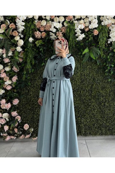 Atika Moda The Secret of Elegance |   2025-2026 Winter Fish Fabric Long Dress