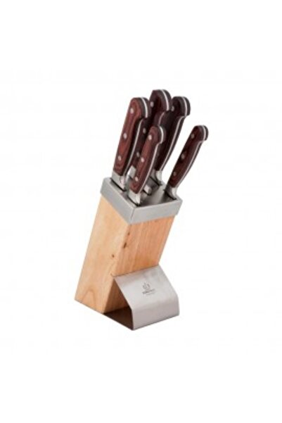 Kinghoff Set de cutite cu lama inox si suport din lemn KingHoff, 6 piese