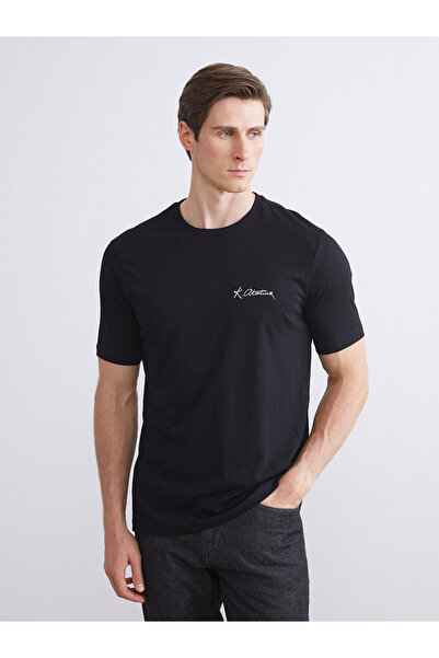 LC Waikiki Lcwaikiki Classicblack Crew Neck Ataturk Signature Printed Men's T-Shirt