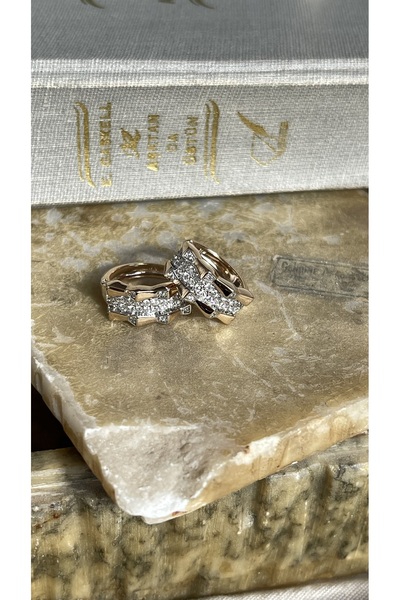 NURA JEWELRYS Taşlı Xuping Şık 18K Renk Halka Minimal Zarif Kadın Küpe