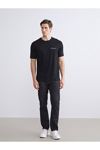 LC Waikiki Lcwaikiki Classicblack Crew Neck Ataturk Signature Printed Men's T-Shirt