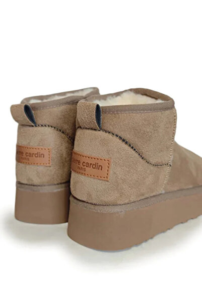 Pierre Cardin 52709 Kalın Taban Kısa Süet Kürklü Vizon Günlük Kadın Bot