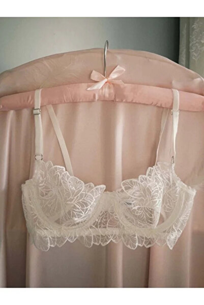 Crystal Life White Lace Underwire 2-Piece Bralet Set-String Thong Set- Bra Set