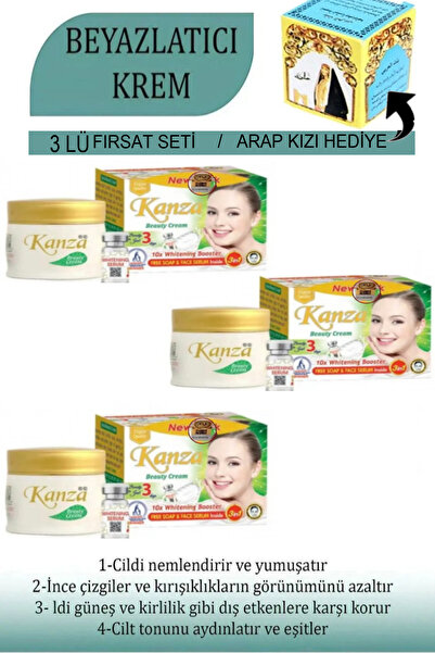 WAAW GOOD Kanza Beyazlatıcı Krem,Sabun Ve Serum Seti 3’Lü( 3 KUTU) Fırsat Pak...