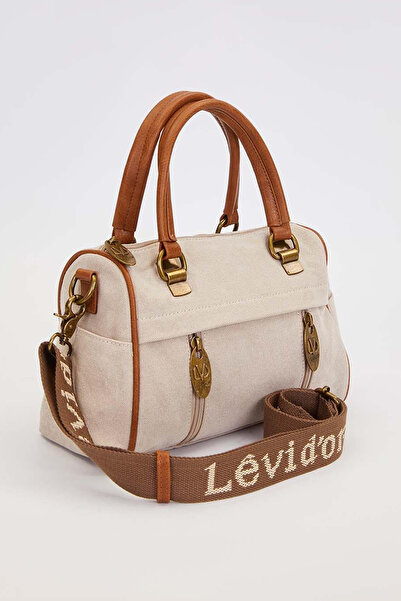 Levidor Quality Canvas Fabric Long Strap Medium Size Women's Hand and Shoulder Bag 930386