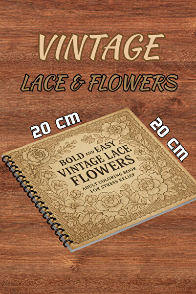 Pink Swan Craft Vintage Dantel ve Çiçekler Bold And Easy 20x20 cm Büyük Boyam...