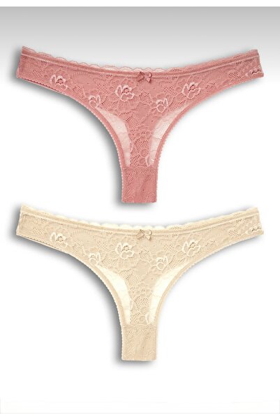 YOYYO Γυναικεία εσώρουχα 2 τεμαχίων Σετ Τανγκά Σλιπ-Τανγκά-Στρινγκ Φανταστικά εσώρουχα