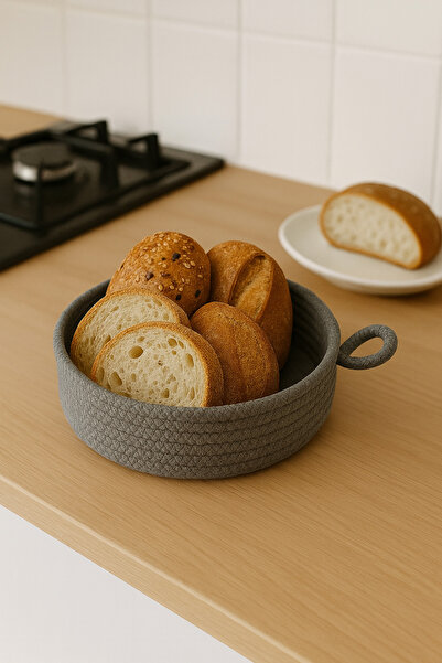 ÖRGÜM سلة خبز زخرفية متعددة الأغراض مقاس 22×7 سم