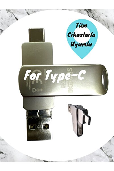 TEKNOPARKTA Type C Flash Memory Redmi Vivo Samsung Compatible 128 Gb Otg USB Typec Flash Memory Disk