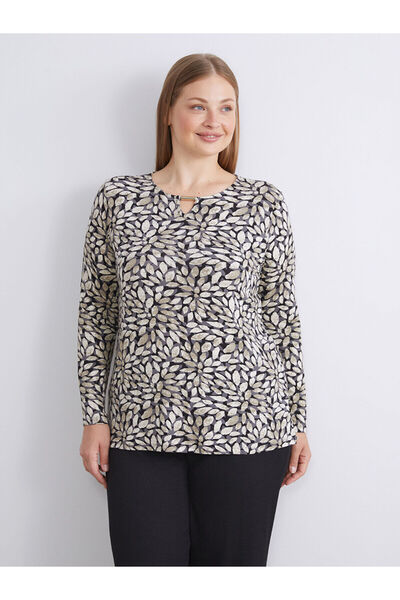 LC Waikiki New Season Crew Neck Patterned Blouse