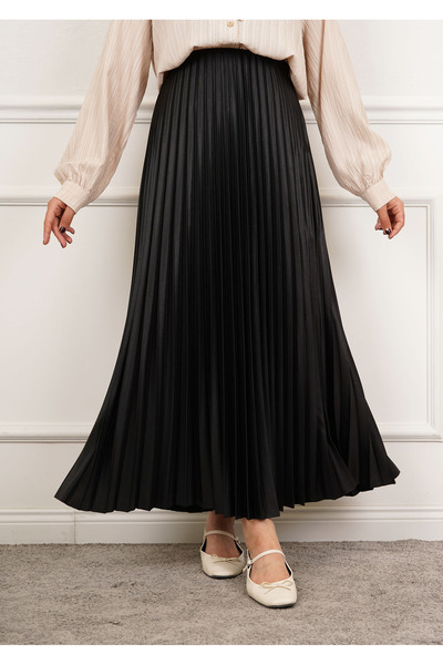 MODA Δερμάτινη πλισέ φούστα