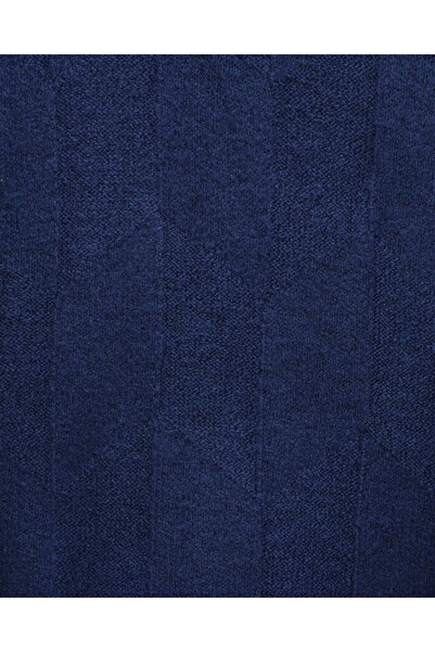 Modamorfo Round Neck Casual Patterned Knitwear Sweater - Navy