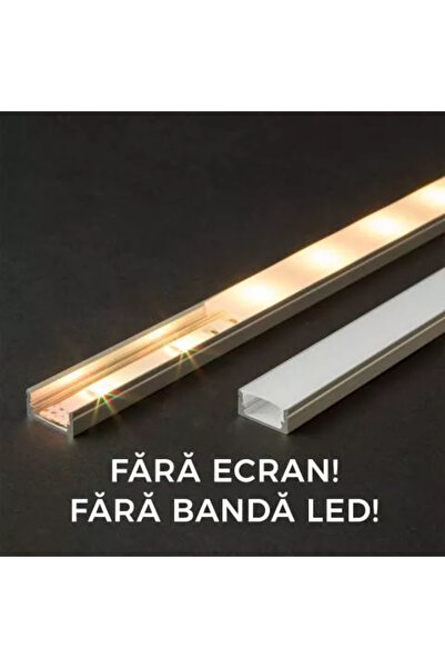OEM Profil U din aluminiu pentru benzi LED 2000x17x8mm Phenom