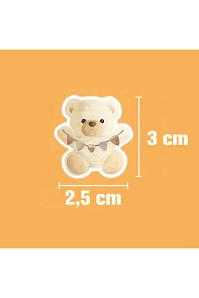 hdcw 500 ADET 3cm RULO YAPIŞKANLI SEVİMLİ AYILAR TASARIMLI STICKER ETİKET HEDİYE PAKETLEME