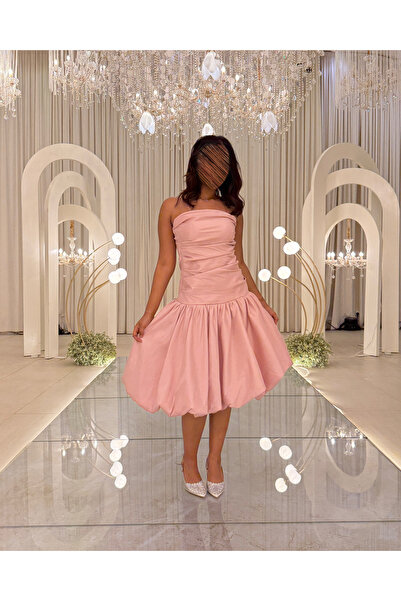 Generic Pink Off Shoulder Short Evening Dress with Modern Puffy Skirt