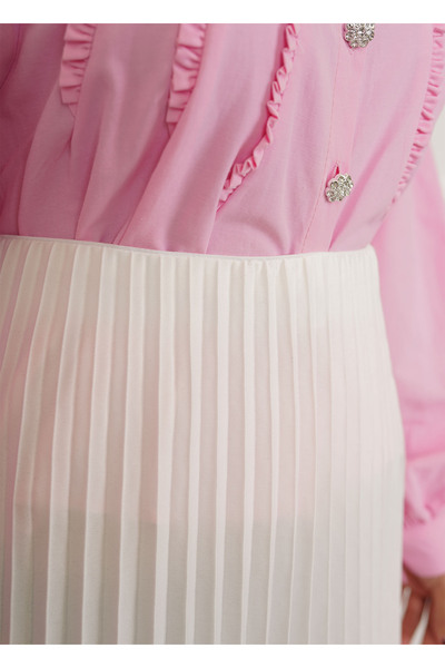 MODA Leather Look Pleated Skirt