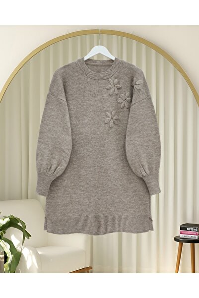 Modamorfo Pulover tricotat moale cu model floral -Toprak