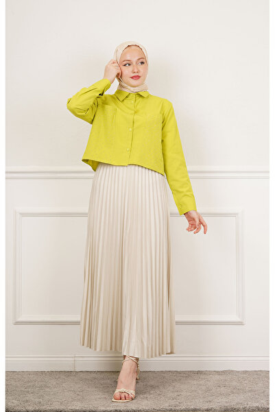 MODA Leather Look Pleated Skirt