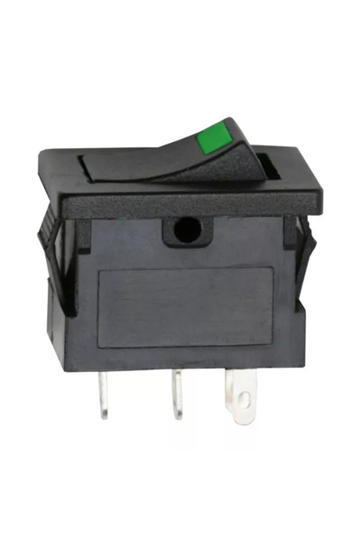 OEM Interupator basculant 1 circuit 3 pini OFF-ON LED verde 12V 15A cu retinere