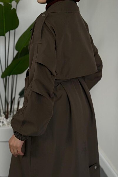 MERVEN AKYÜZ Haggy Çıtçıtlı Trençkot Haki