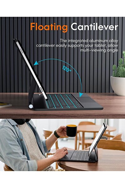 HYX Keyboard Case for Samsung Galaxy Tab S10+ Plus/S9+ Plus/S9 FE+ Plus/S8+ Plus/S7+ Plus/S7 FE