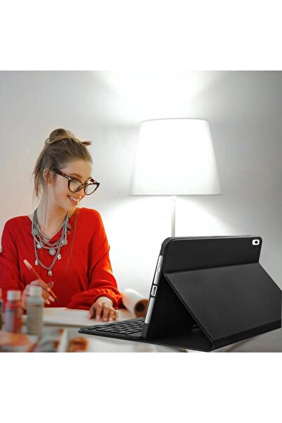 HYX جراب تابلت سامسونج إس 6 لايت مع لوحة مفاتيح وحامل قلم إس مدمج - جراب ذكي رفيع لجهاز إس 6 لايت مع بلوتوث