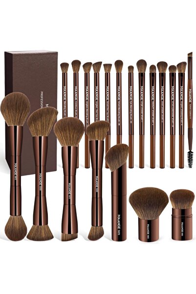 MAANGE 20 قطعة من فرش المكياج مع صندوق هدايا، فرش مكياج متعددة الوظائف ذات طرفين للمزج