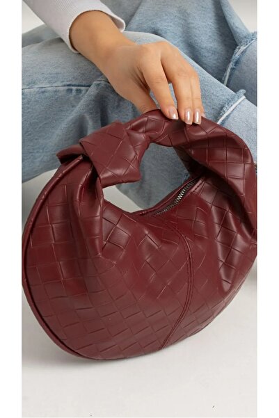 themoiss Geantă de mână Moiss Bordo cu curea înnodată