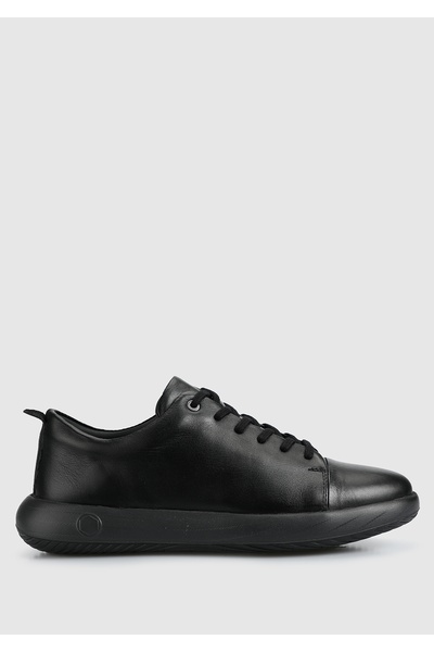 Provoq Black Leather Men's Shoes