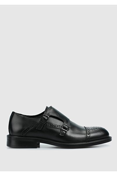 Provoq Black Leather Men's Shoes
