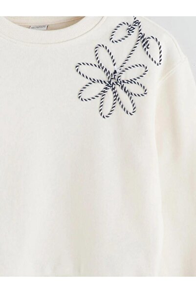 LC Waikiki Φούτερ για κορίτσια με λουλούδια με λαιμόκοψη (W5)