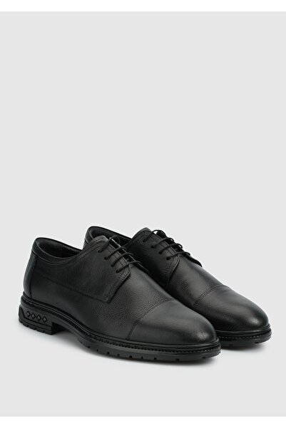 Eclipse Black Leather Men's Shoes