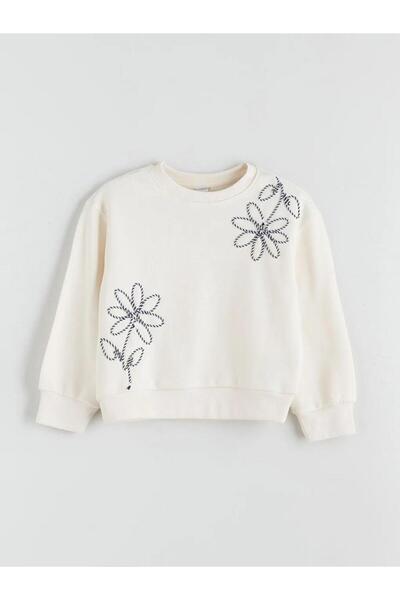 LC Waikiki Hanorac pentru fete cu decolteu rotund cu flori (W5)