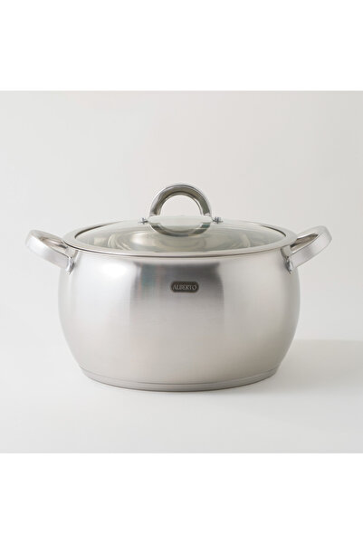 Alberto stainless steel pot with lid, silver 8.2L