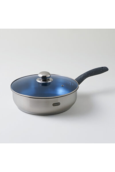 Alberto stainless steel ftypan with lid 20*5.5cm 1.7L, silver