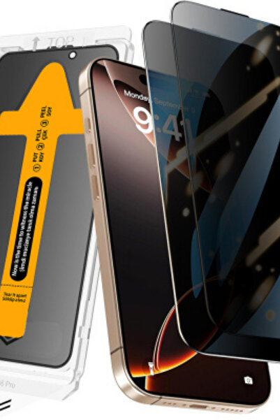 zore iPhone 13-14 Ekran Koruyucu, Temperli Cam, Zore, 2.5D Oliv Privacy+ Kola...