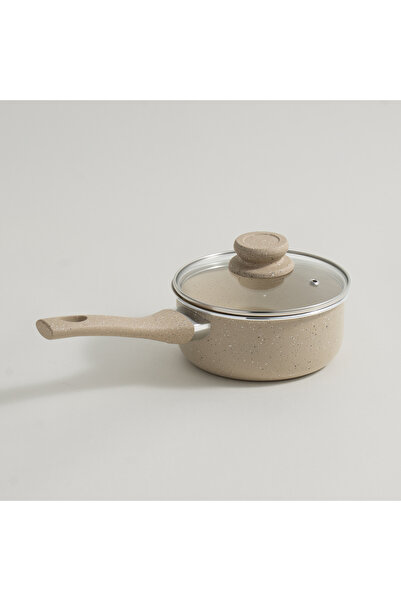 Alberto aluminum milk pot 1.1L with lid, cream