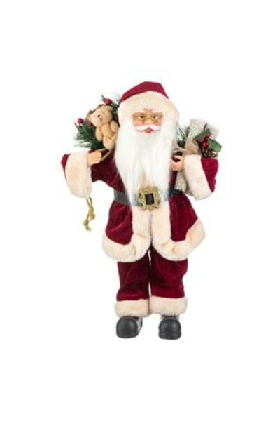 Rovitech Figurină decorativă Moș Crăciun cu costum vișiniu 45 cm