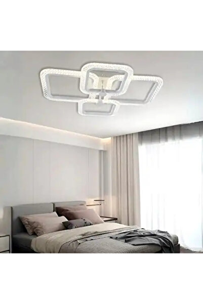 LED CONCEPT Smart LED chandelier with remote control and three types of light, square, 104W, dimmable, 60x40x11cm