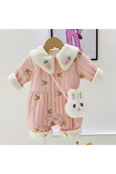 Superbaby Pink jumpsuit made of felt - Bunny