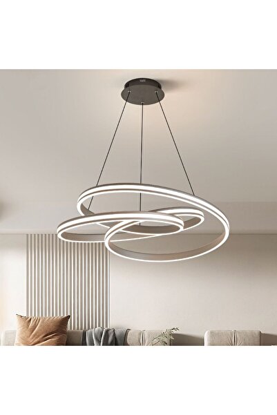 LED CONCEPT Smart LED chandelier with remote control and three types of light, asymmetrical, 126W, dimmable, 55x55x120cm